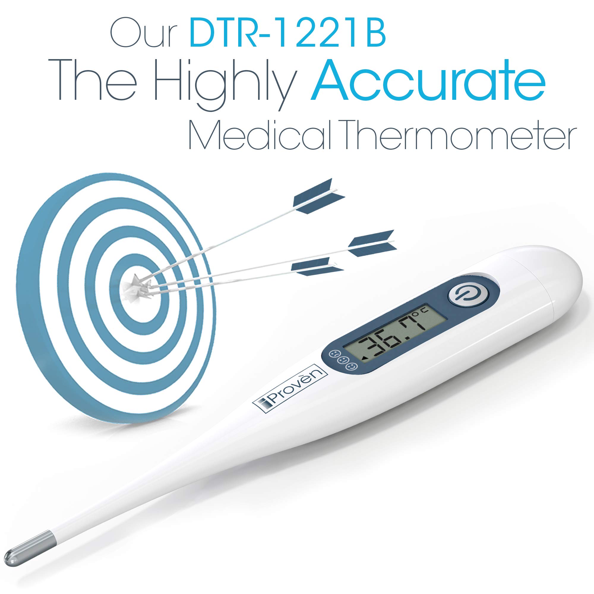 Baby termometro – rettale termometro con piccolo punta per alto comfort – Quick read e ad alta precisione – iProven dt-r1221b, colore bianco