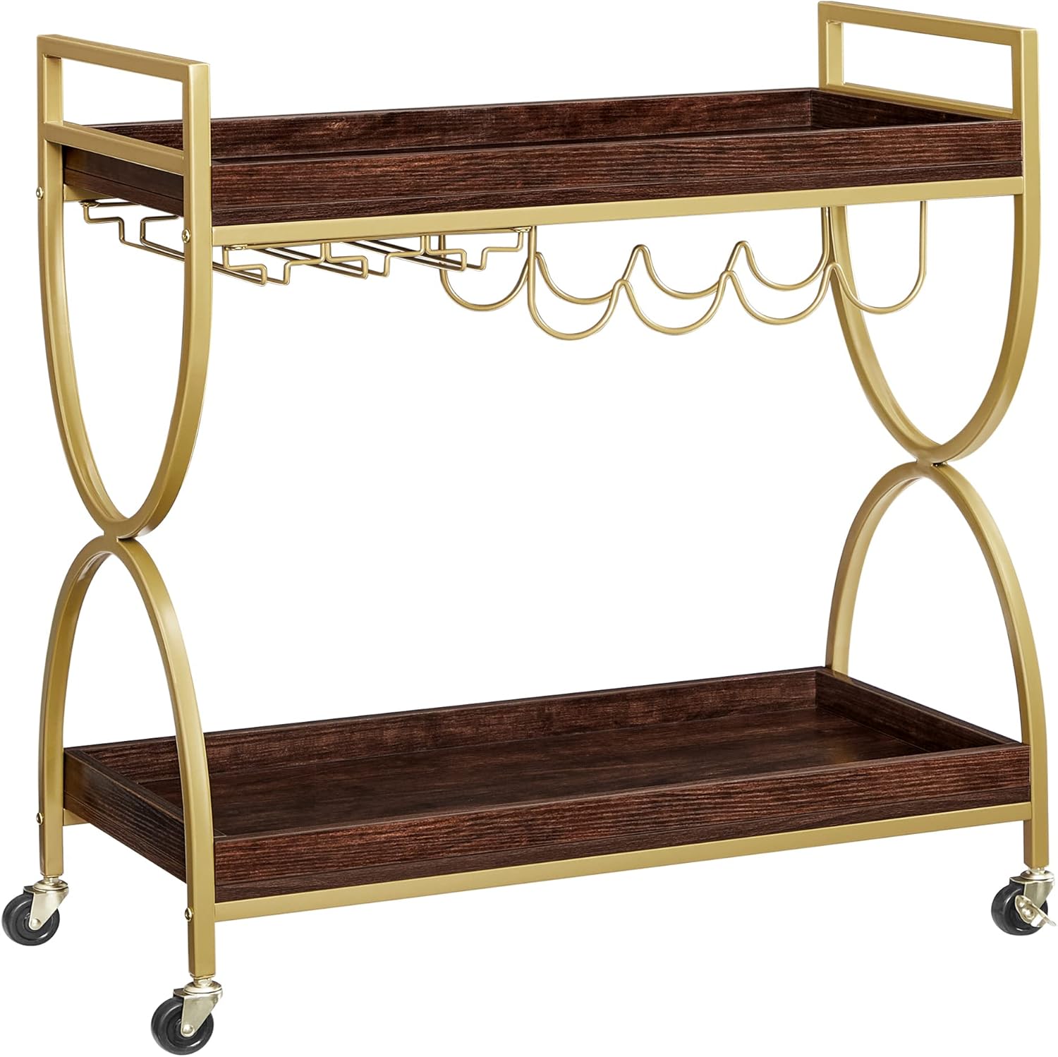 VASAGLE Bar Cart, Home Bar, Kitchen Serving Cart with Wine