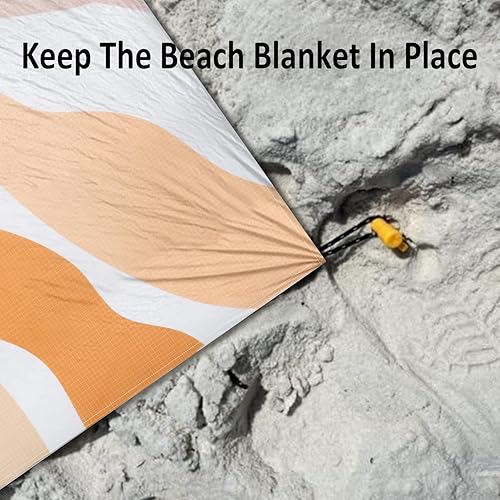Miniatura 5 de Manta de playa impermeable a prueba de arena, 78 x 86 pulgadas, alfombra de playa grande para 2-4 adultos, manta de picnic al aire libre de