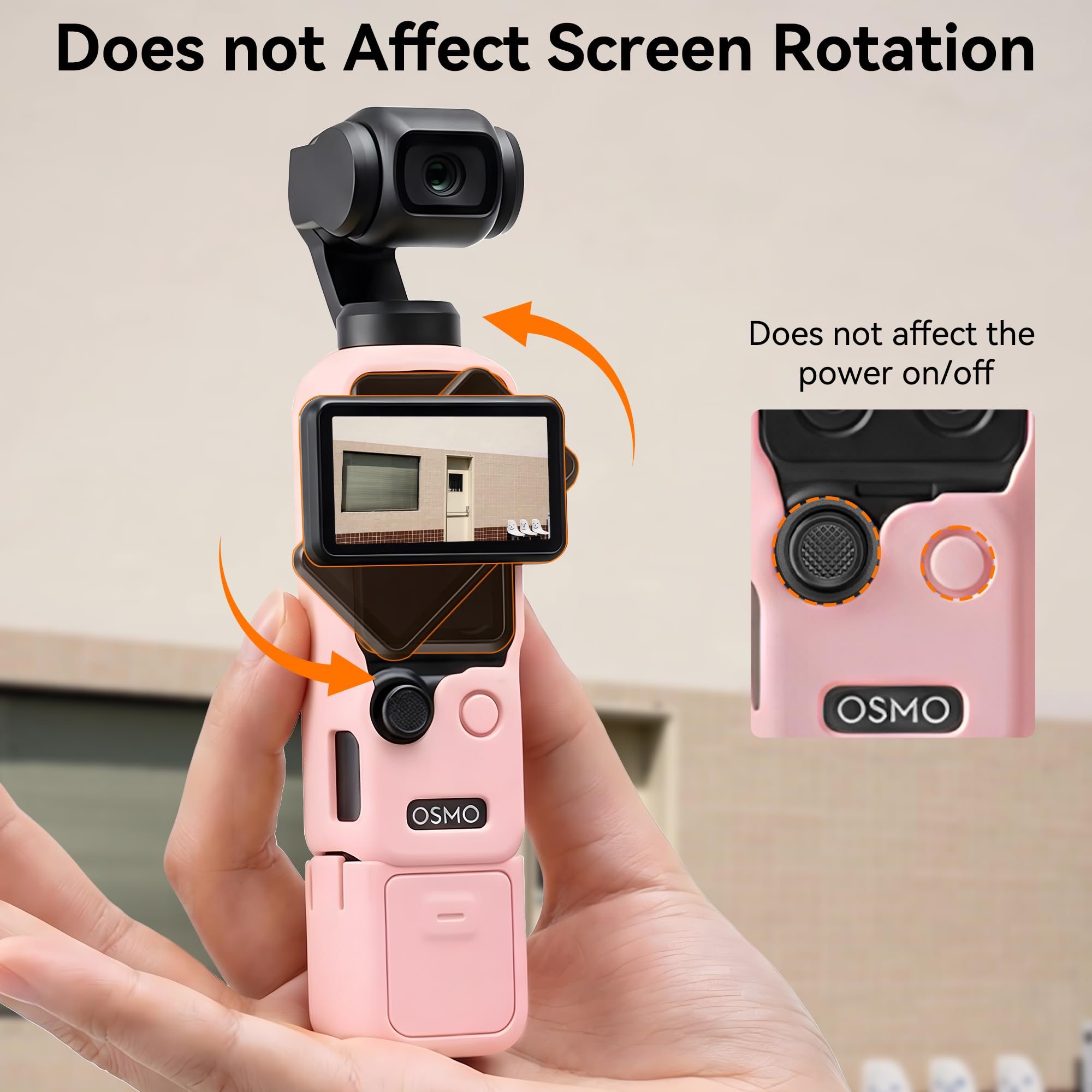 Osmo Pocket 4 Silikonowy Pokrowiec - Ochronny Pokrowiec na Obiektyw Aparatu Miękki Odporny na Wstrząsy Zarysowania do DJI Osmo Pocket 4 Akcesoriów Różowy