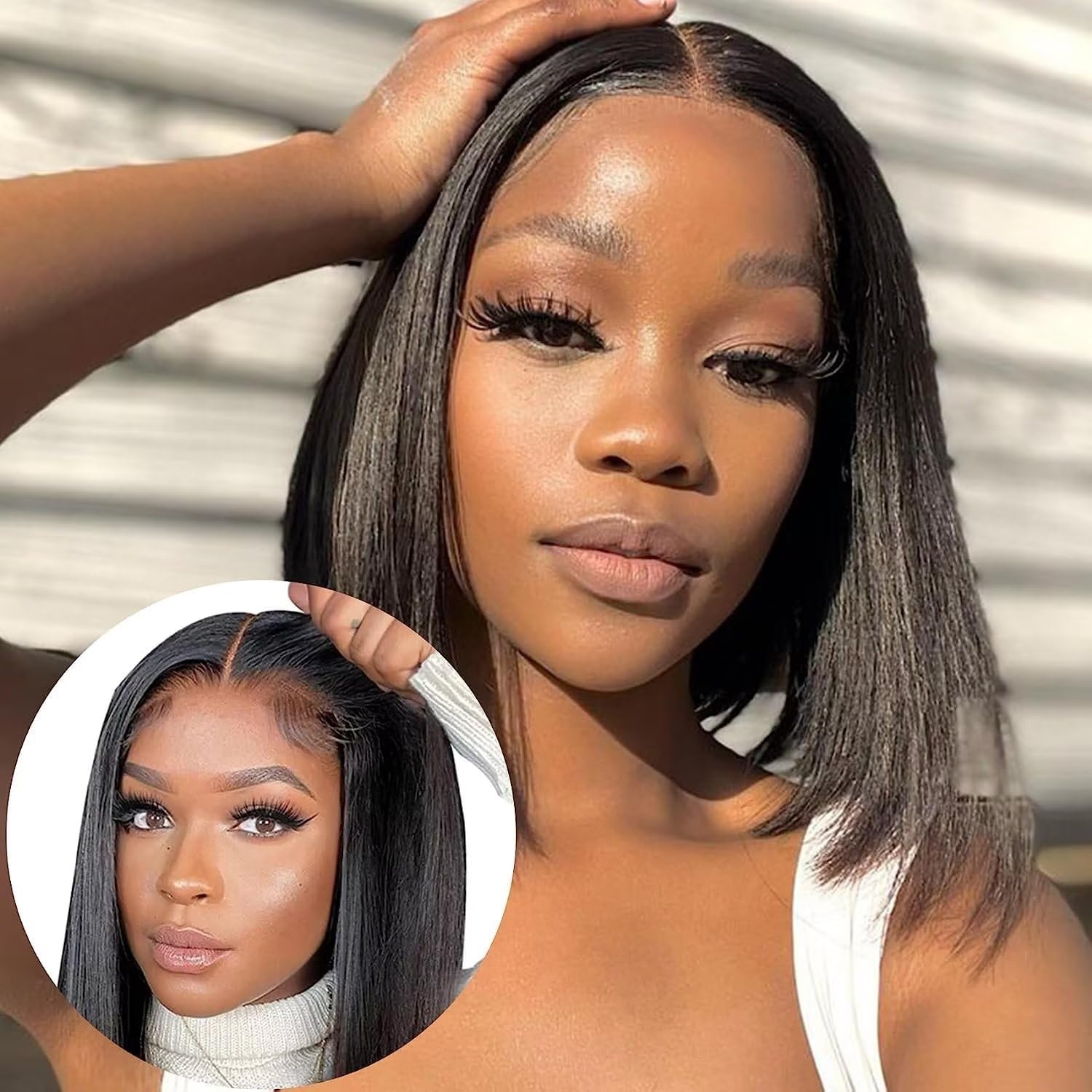 Pre cut Lace Wear and Go Glueless Wig Straight Human Hair Wigs for Pre cut Lace Wear and Go Glueless Wig Straight Human Hair Wigs for