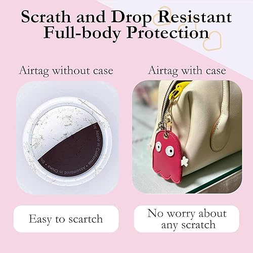 Miniatura 180 de Funda de cuero para llavero para Apple Airtag, funda protectora de AirTag con anillo para llavero, funda antiarañazos para llaves