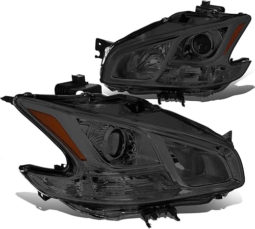 Modelos halógenos Conjunto de faros delanteros de proyector de estilo fábrica compatible con Nissan Maxima 09-14, lado del conductor y del pasajero,