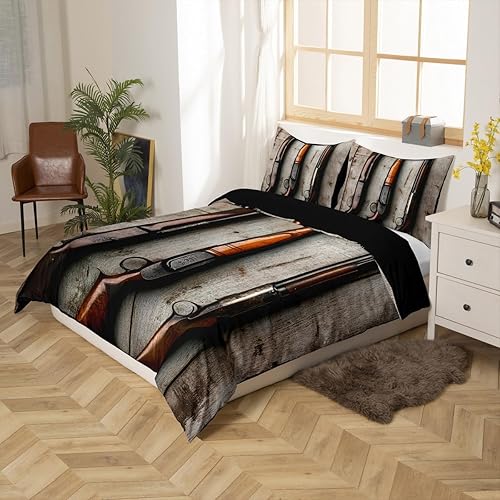 Miniatura 2 de Erosebridal Juego de funda de edredón con diseño de armas tamaño Queen, con temática militar occidental, para niños, adolescentes, hombres, funda de