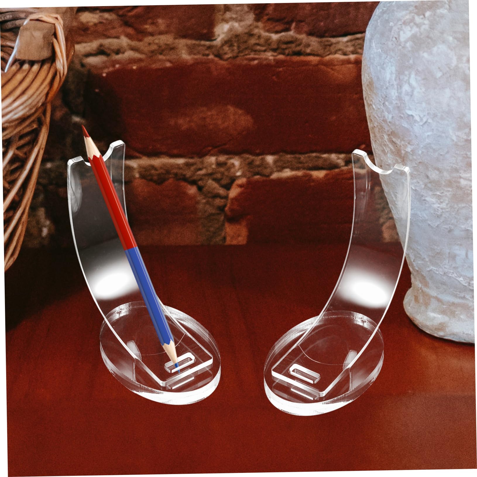 Operitacx 10stücke Acryl Stifthalter Für Schreibtisch Transparentes Design Für Kugelschreiber Und Make-up Pinsel Stabiler Ständer Zur Ordnung Von Schreibutensilien Und Kosmetik