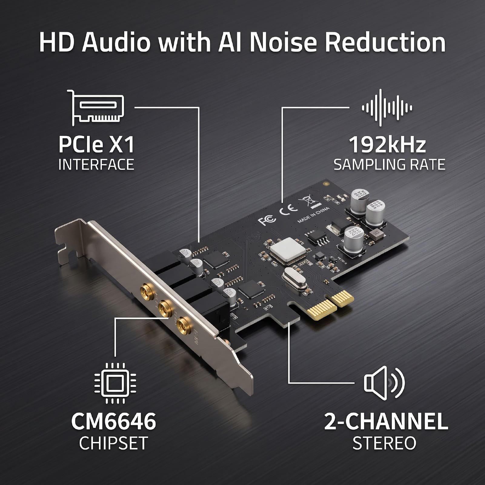 Zunate Scheda PCIe a 2 con Riduzione del Rumore AI