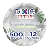 Dixie Ultra 12 oz Heavy-Weight Paper Bowls By GP PRO, Pathways Design, 500 Count (125 Disposable Bowls Per Pack, 4 Packs Per Case), SXB12WS