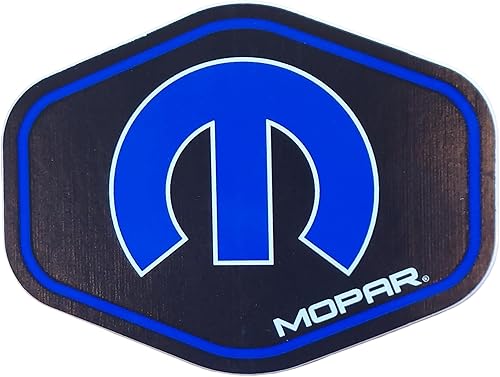 Miniatura 2 de Dodge, Mopar, Challenger and Scat Pack Logo Premium Vinilo serigrafiado pegatinas en forma hexagonal Paquete de 6 pegatinas fabricadas en Detroit