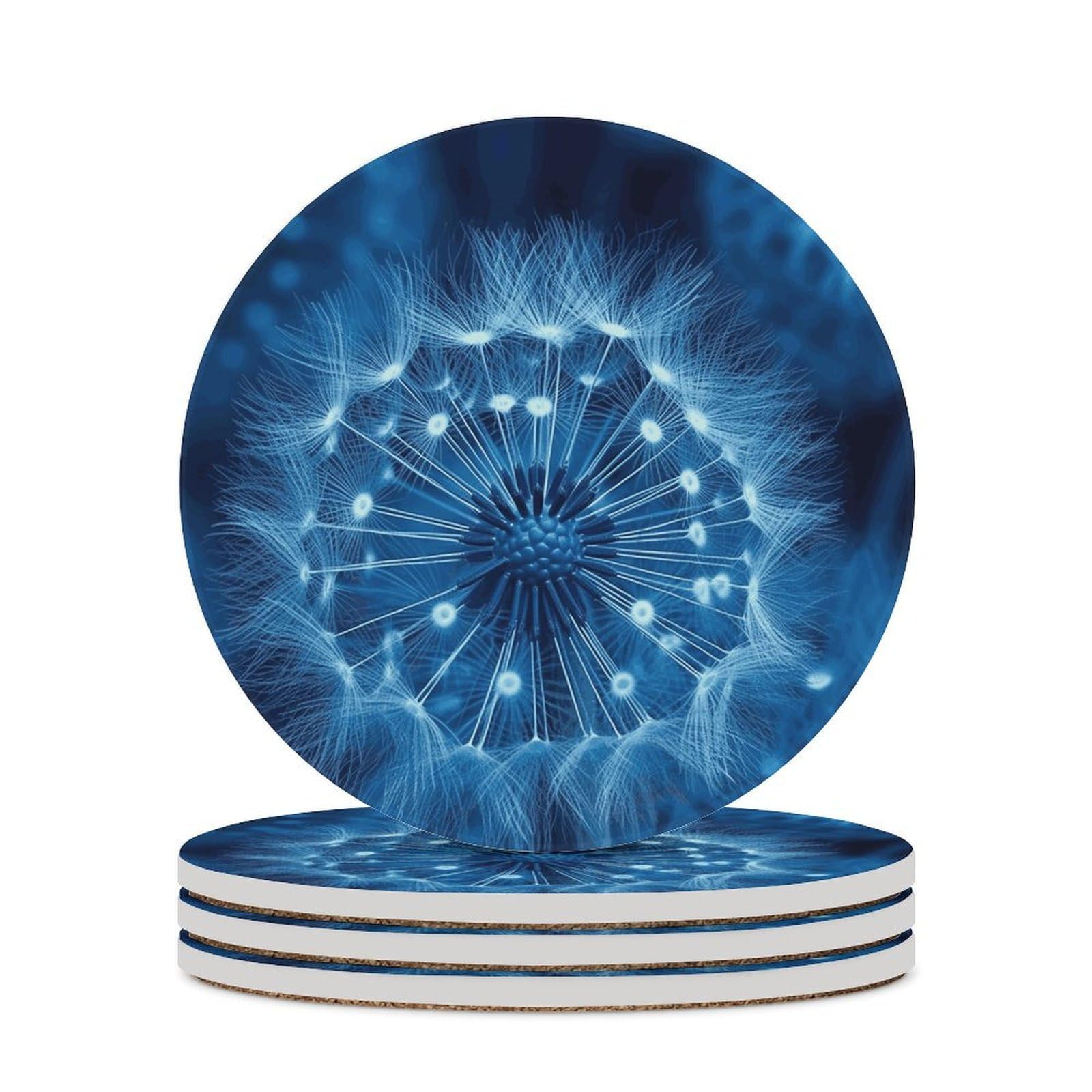 Dessous de verre pissenlit bleu pour table basse et café