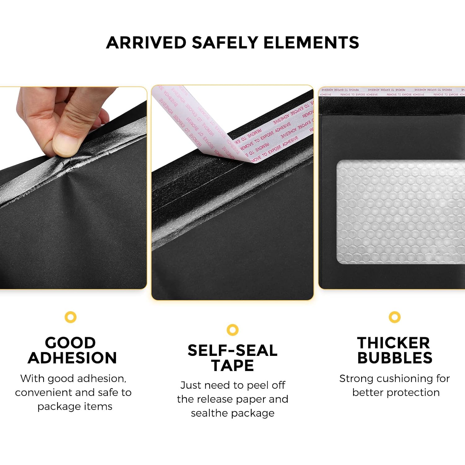 Fuxury Kraft Bubble Mailers 8.5x12 Inch 25 Pack Padded Envelopes Black #2 image 3