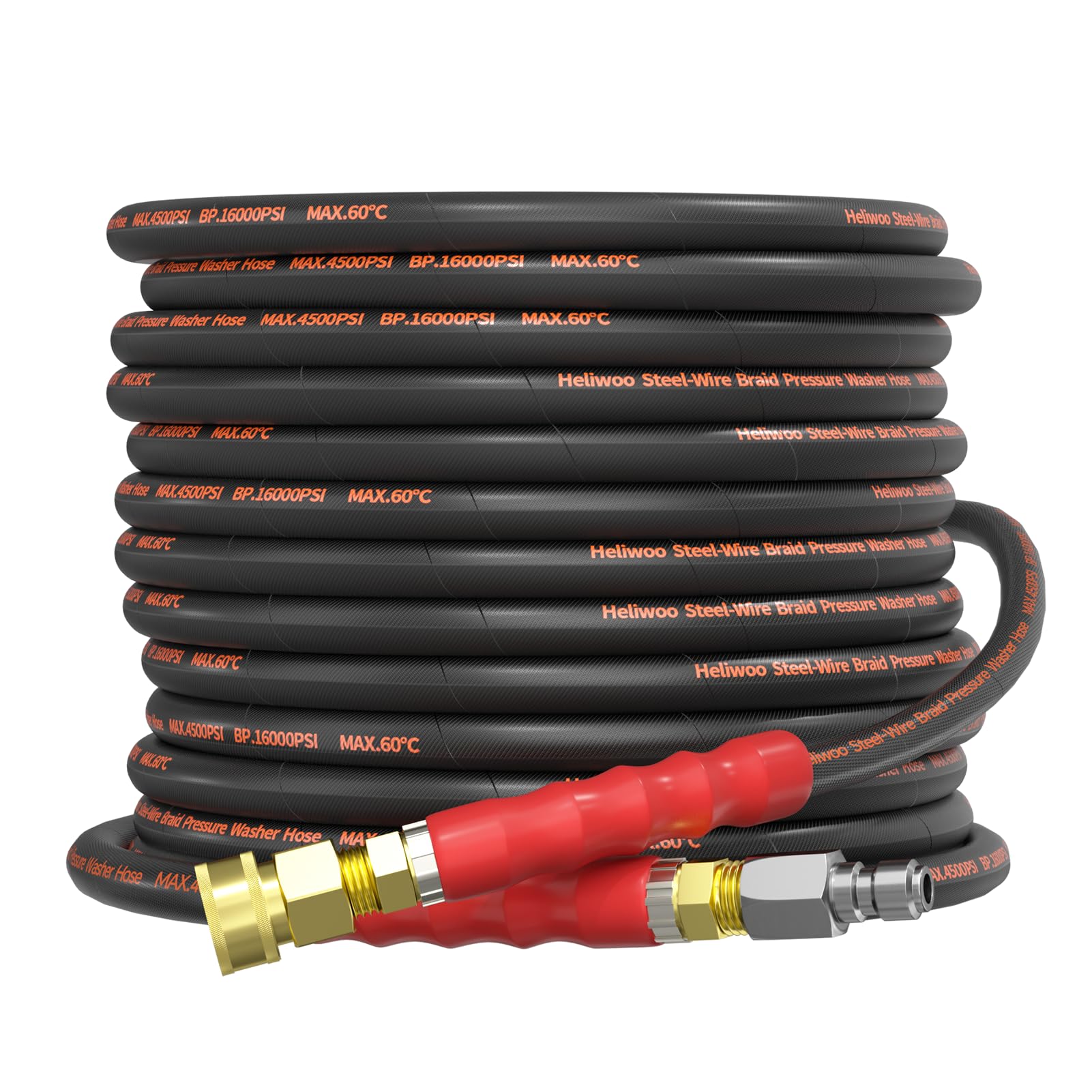 50FT Pressure Washer Hose 5/16" 4500PSI Steel Wire Braided