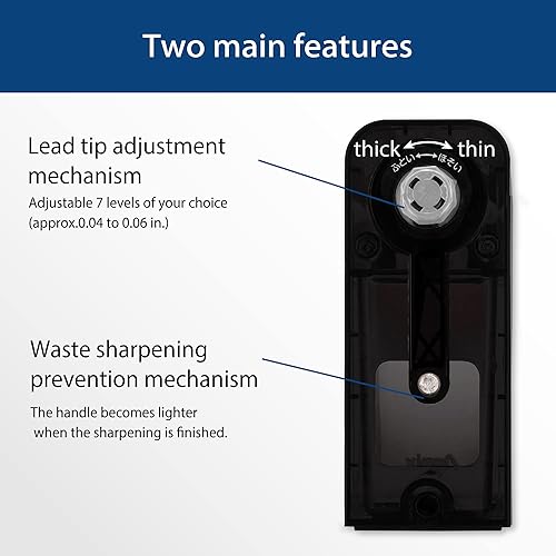 Miniatura 4 de Art Pencil Sharpener Black, PSL124 Drawing Pencil Sharpener, Long Point Pencil Sharpener, Lead Tip Max. 19 mm, Adjustable Points, SketchDessinArt