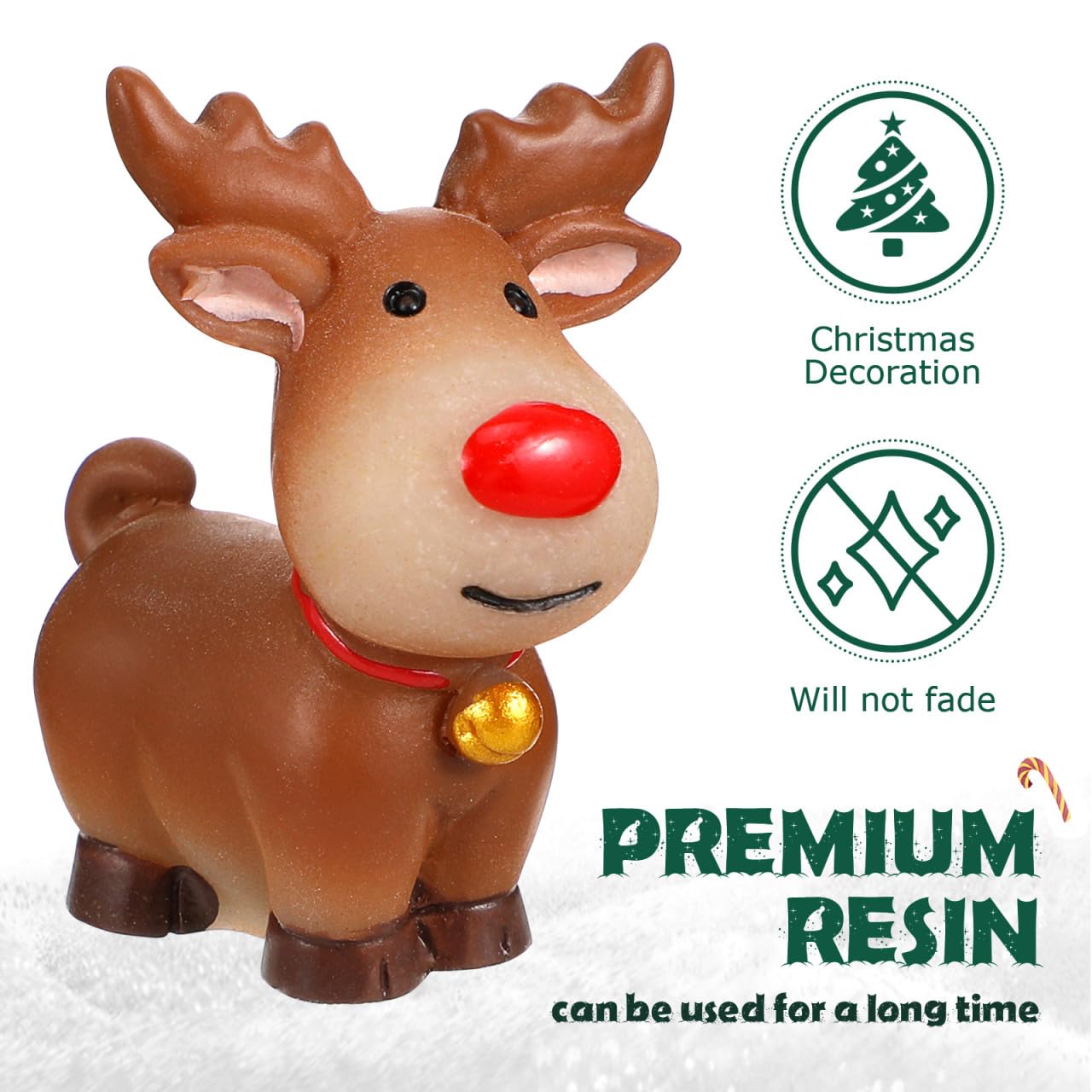 Homoyoyo 5 Stück Rentier-Figur Mini-Rentier-Statue Weihnachten Cartoon-Geweih Hirsch Elch Mini-Hirsch Dekorationen Cartoon-Bastel-Muster Figur Tier-Kuchenaufsatz Für Jungen Im Grils-Stil