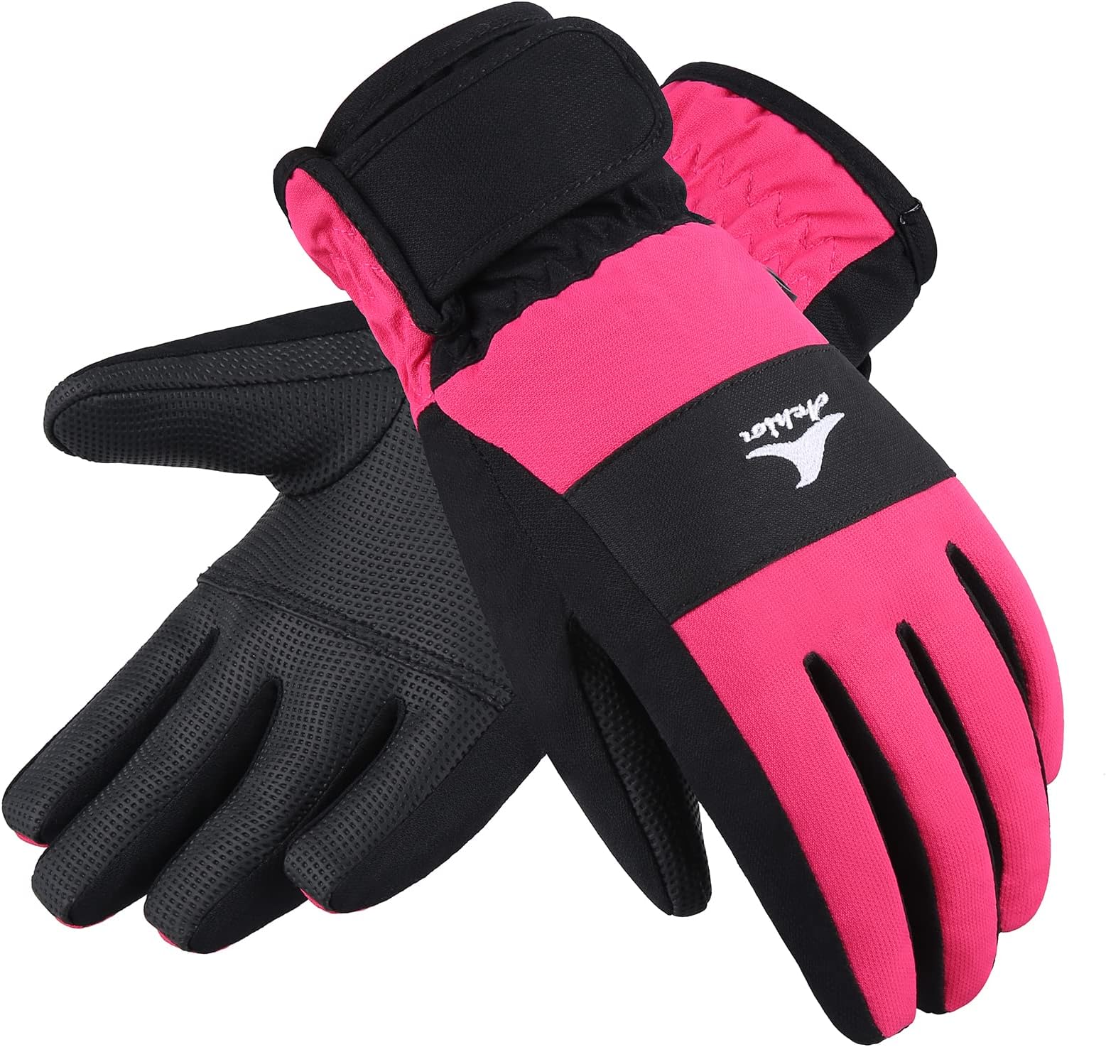 Achiou Kids Ski Gloves, Waterproof Winter Snow Snowboard Gloves Warm Touchscreen for Kids Boys Girls Children Skiing Cycling