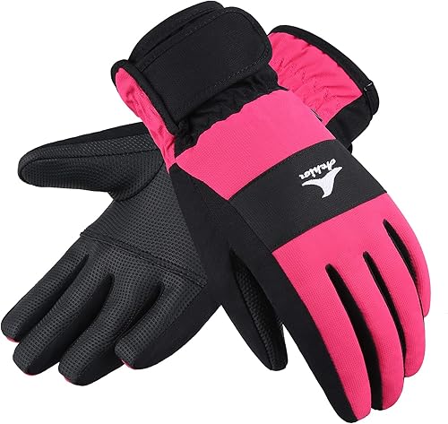 Achiou Guantes de esquí para niños, impermeables, para invierno, nieve, snowboard, cálidos, pantalla táctil, para niños, niñas, esquí, ciclismo