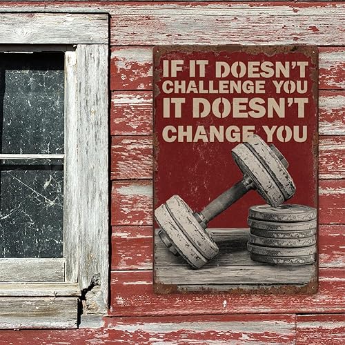 Miniatura 7 de Letrero de metal vintage con texto en inglés If It Doesn't Challenge You It Doesn't Change You (If It Doesn't Challenge You It Doesn't Change You