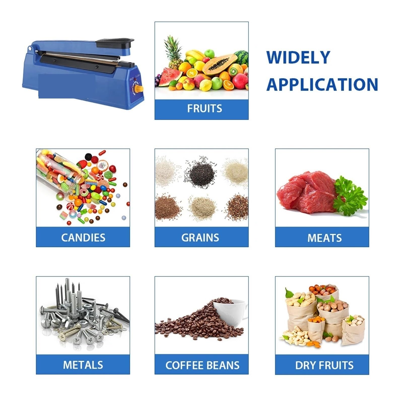 Siegelmaschine 100/200mm Manuelle Heißsiegelmaschine Impuls Vakuumversiegelung Lebensmittel Fleisch Sealer Plastiktüten