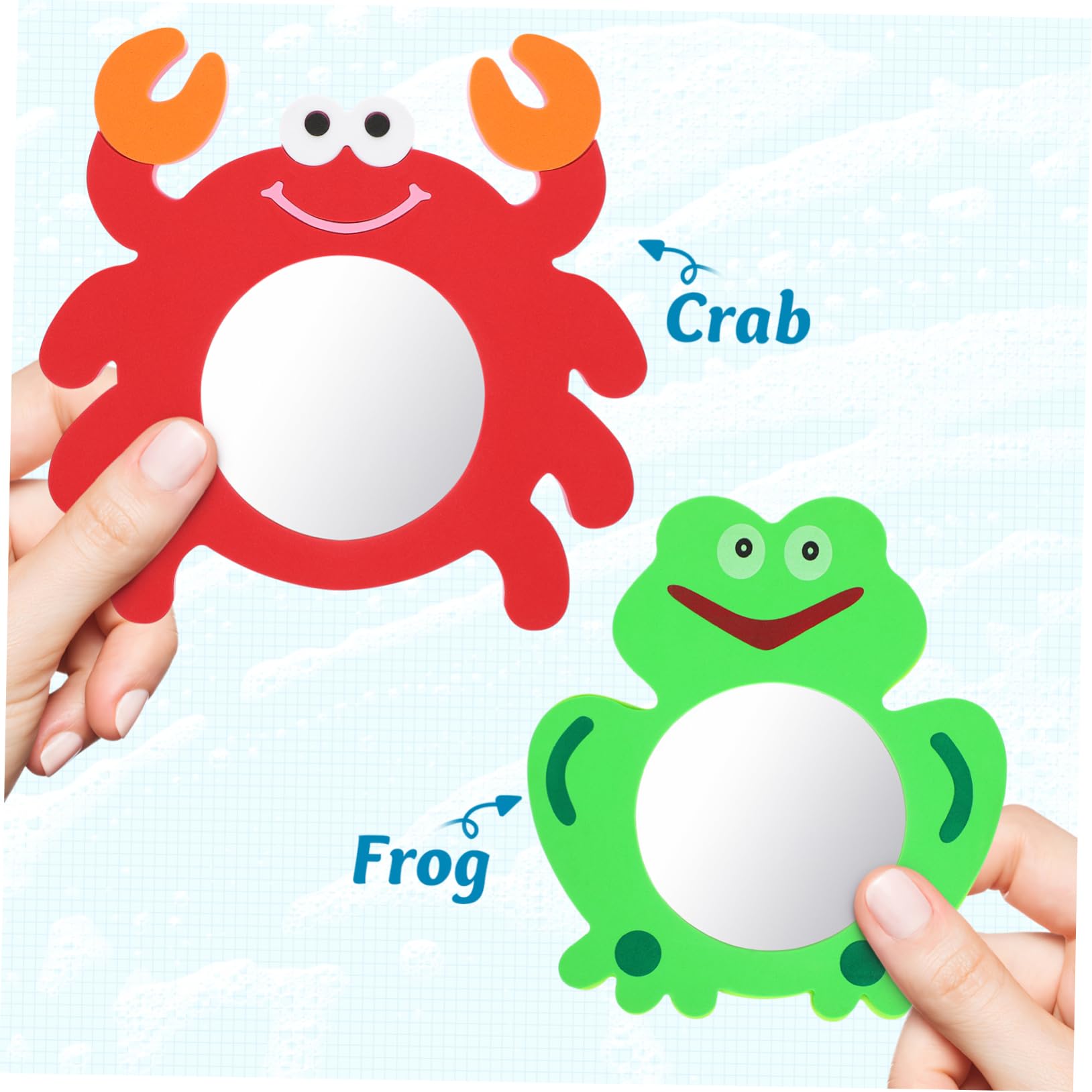 Supvox 12 Stück Teiliges Schwimmendes Badespielzeug mit Cartoon Spiegeln Frosch und Krebs Design Kleine Badewannenspielzeuge für Ab Jahren zur Spielerischen Farb und Tiererkennung für