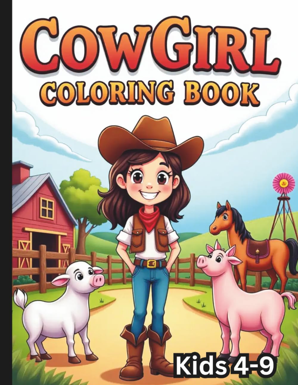 CowGirl Coloring Book: Cute Horses, Ranch Life, and Farm Animals Coloring Pages for Ages 4–9