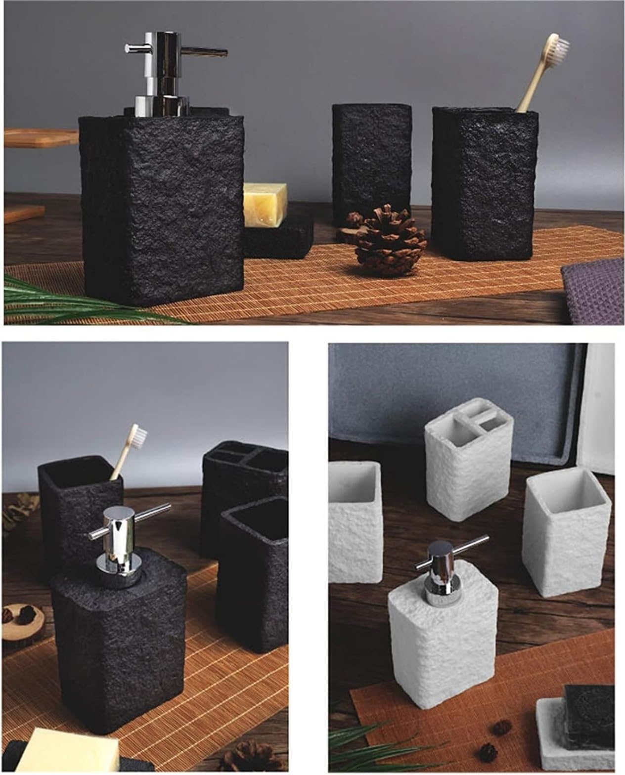 Badezimmer Set 5 Packungen Badezimmer Zubehör Set Sandstein Arbeitsplatte Dekor Ornament Für Dekoration Organizer(G)