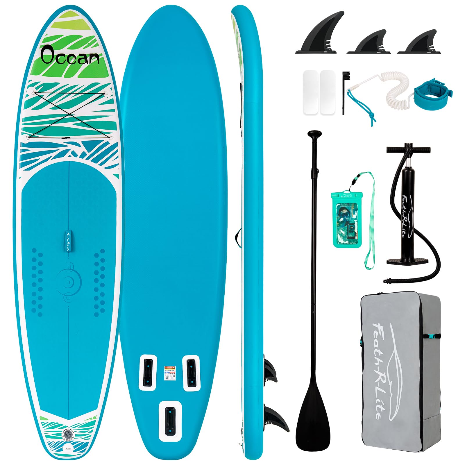 FunWater SUP Tavola da surf gonfiabile completa paddleboard accessori pagaia regolabile,pompa,zaino da viaggio,guinzaglio di sicurezza,custodia impermeabile