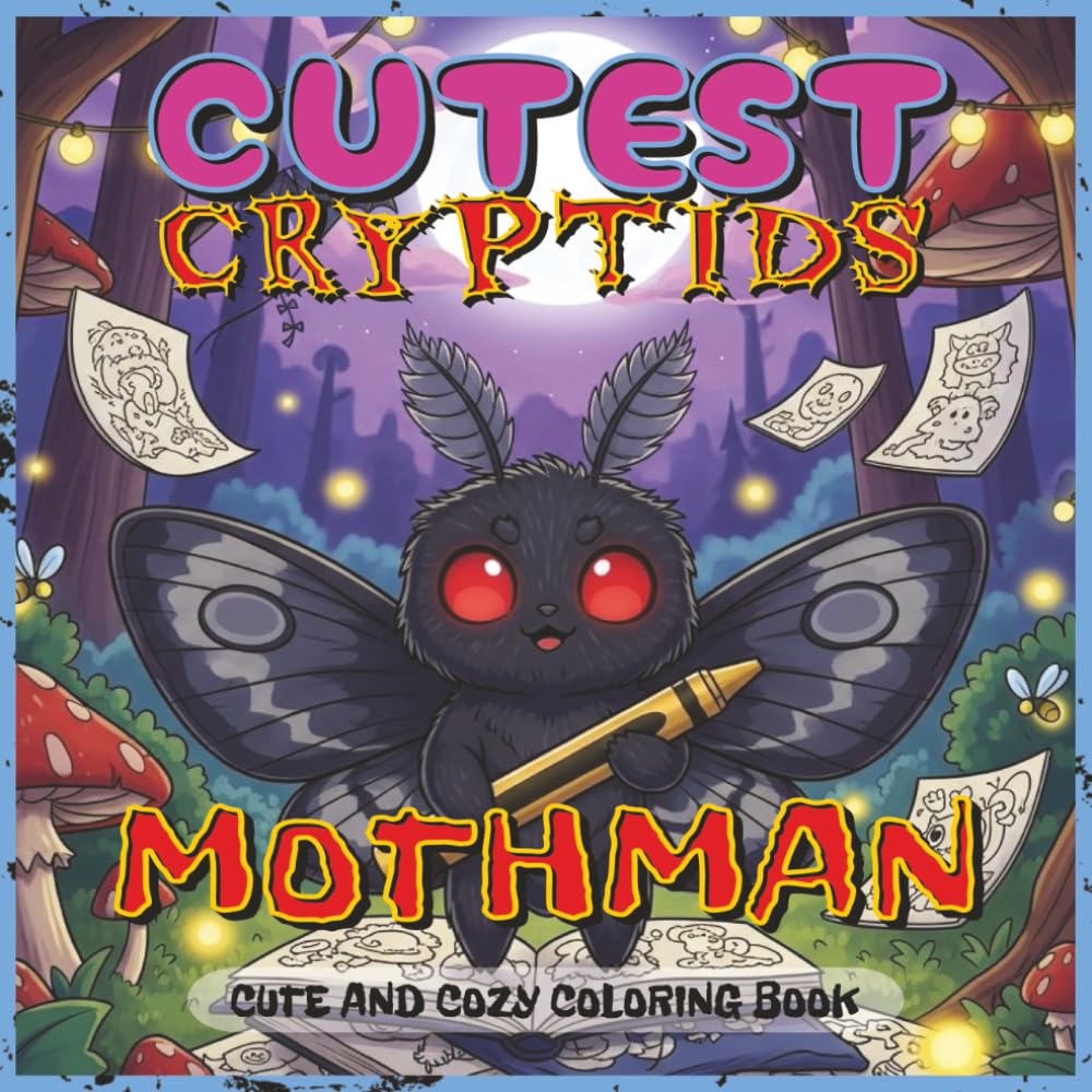 Cutest Cryptids Coloring Book: Mothman Edition: A Fun and Spooky Coloring Book Featuring Adorable Chibi Mothman in Cute Cryptid Scenes – Perfect for ... (Cutest Cryptids Coloring Book Series)
