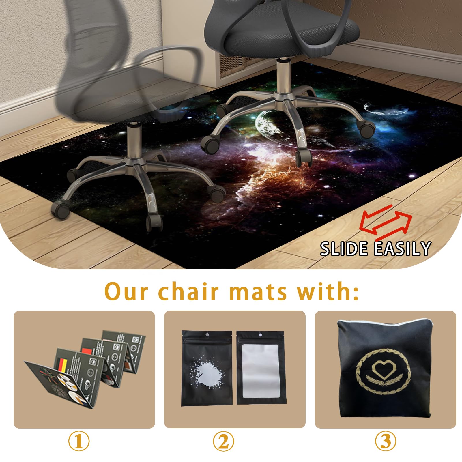 Tapis Chaise de Bureau, Tapis de Sol Gaming, 120 x 160 cmTapis Protection Sol Chaise Bureau, Tapis Gamer Sol Antidérapant, Tapis Protège-Sol, Tapis Bureau Sol, Tapis de Protection en carrelage