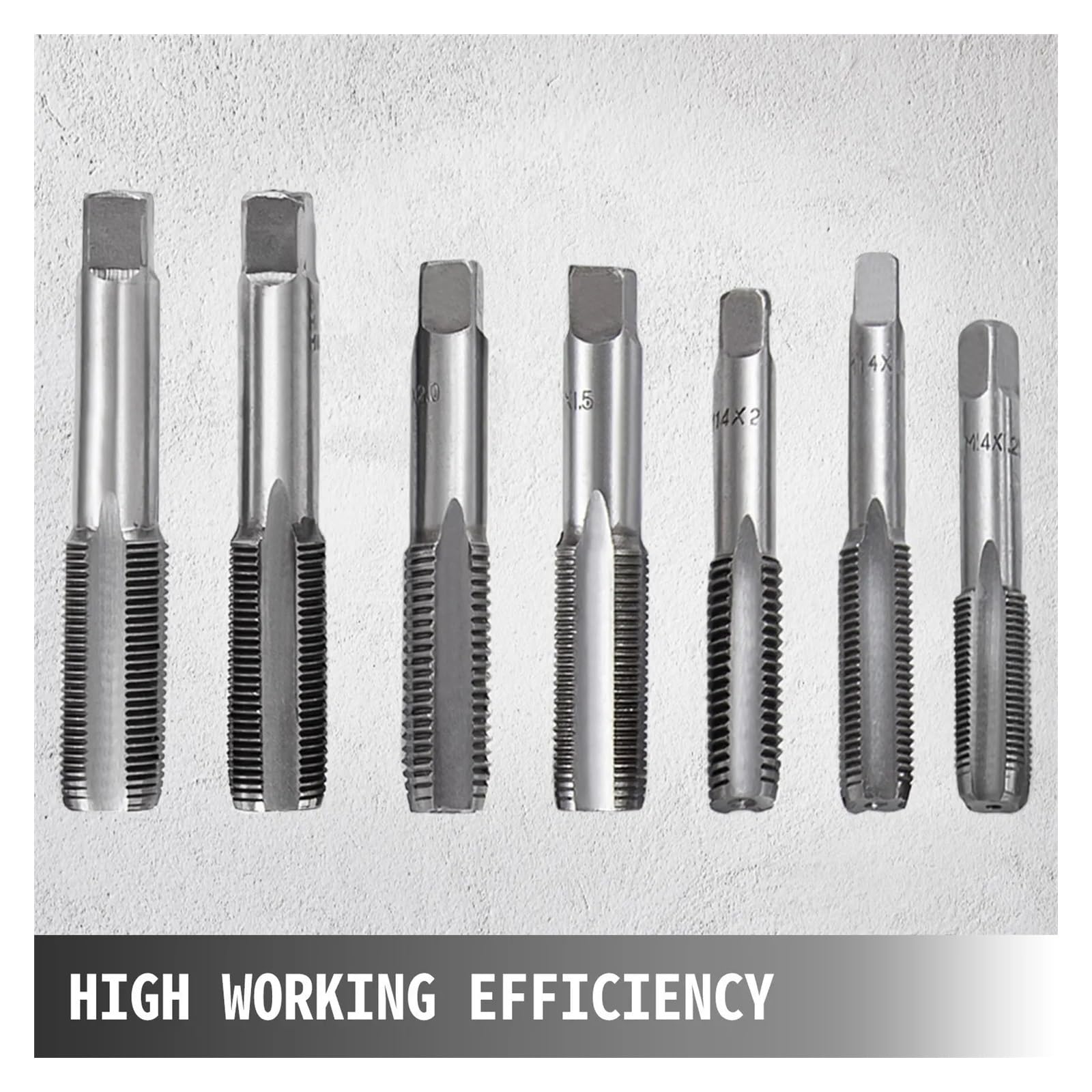 Juego de combinación de machos y matrices de 110 piezas, herramientas métricas de acero de tungsteno con caja métrica
