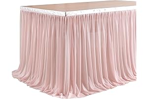 6FT Blushing Pink Polyester Table Skirt Focal Point for The Classroom