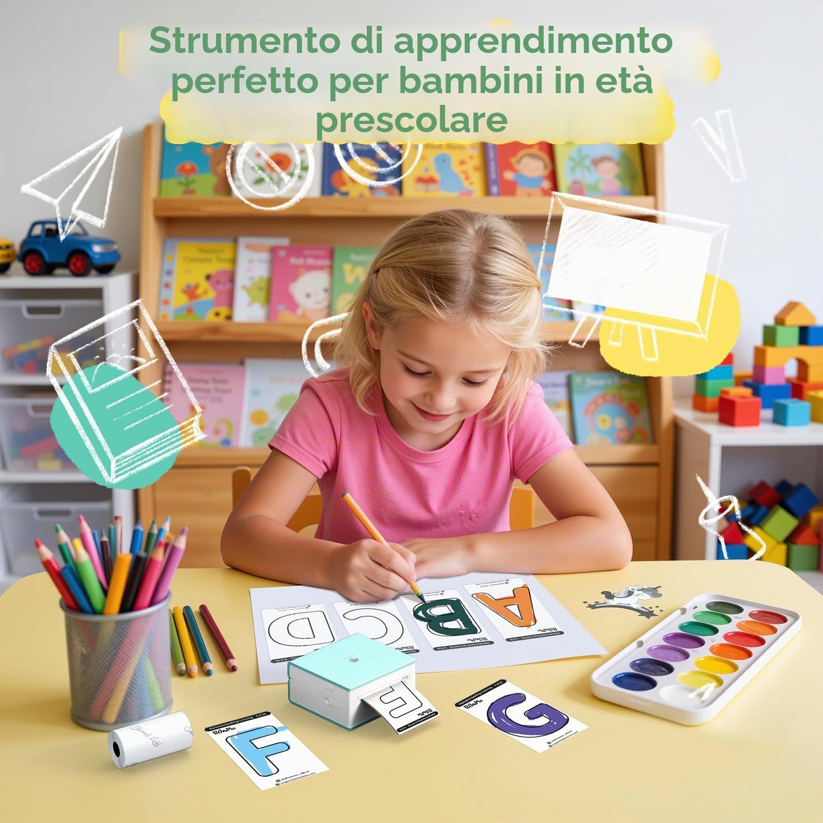 Phomemo 3 Rotoli Carta Termica Adesiva 50mm x 3,5m, compatibile con M02, M02X, M02L, M02Pro, M02S, P2S, M03 e altri modelli Phomemo, Etichette Autoadesive per Mini Stampante, per appunti e foto