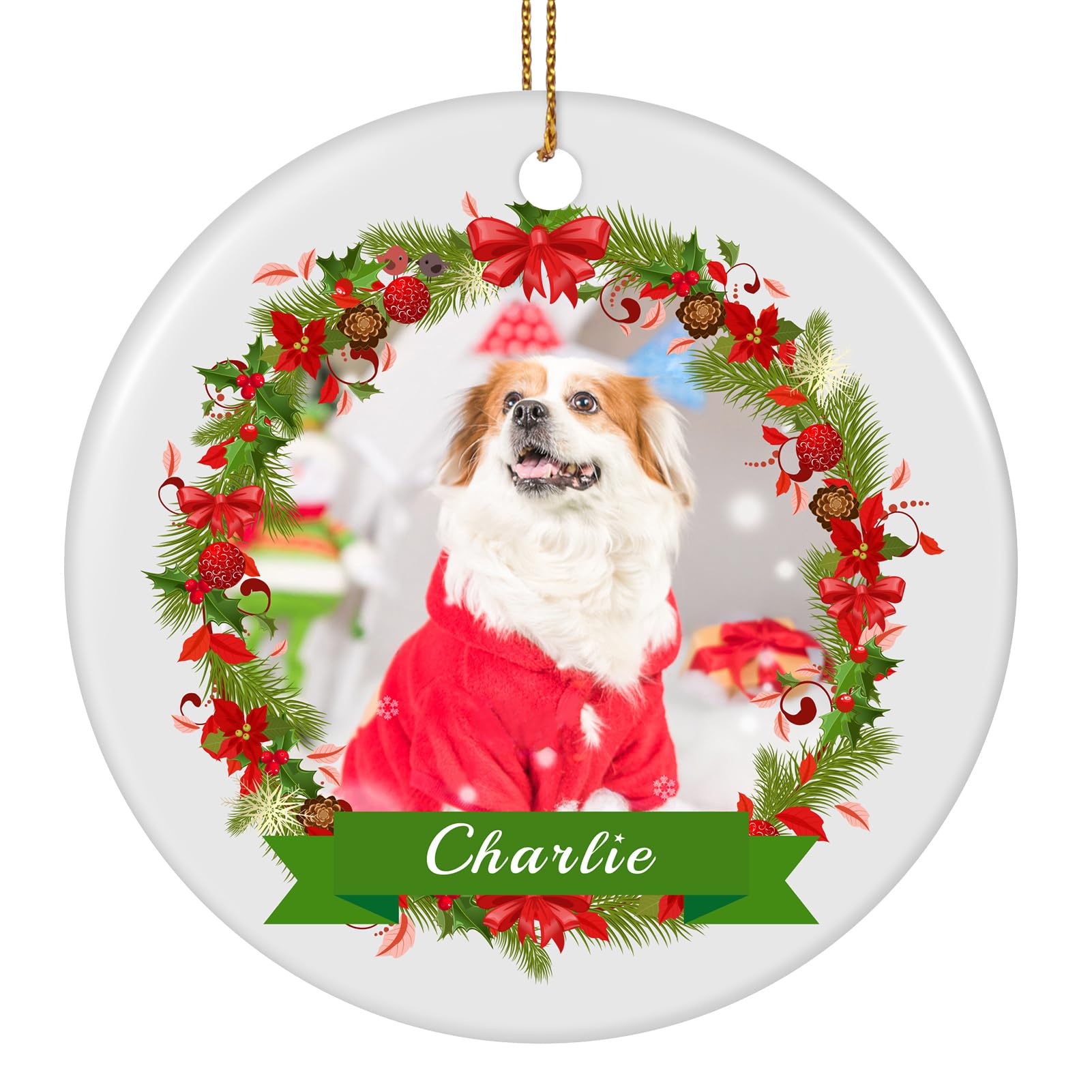 Personalized Dog Photo Christmas Ornament, Pet Ornaments for Christmas Tree