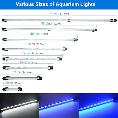Miniatura 7 de VARMHUS Luz LED sumergible para acuario, luz de tanque de peces con temporizador función de atenuación automática de encendidoapagado, 3 modos de