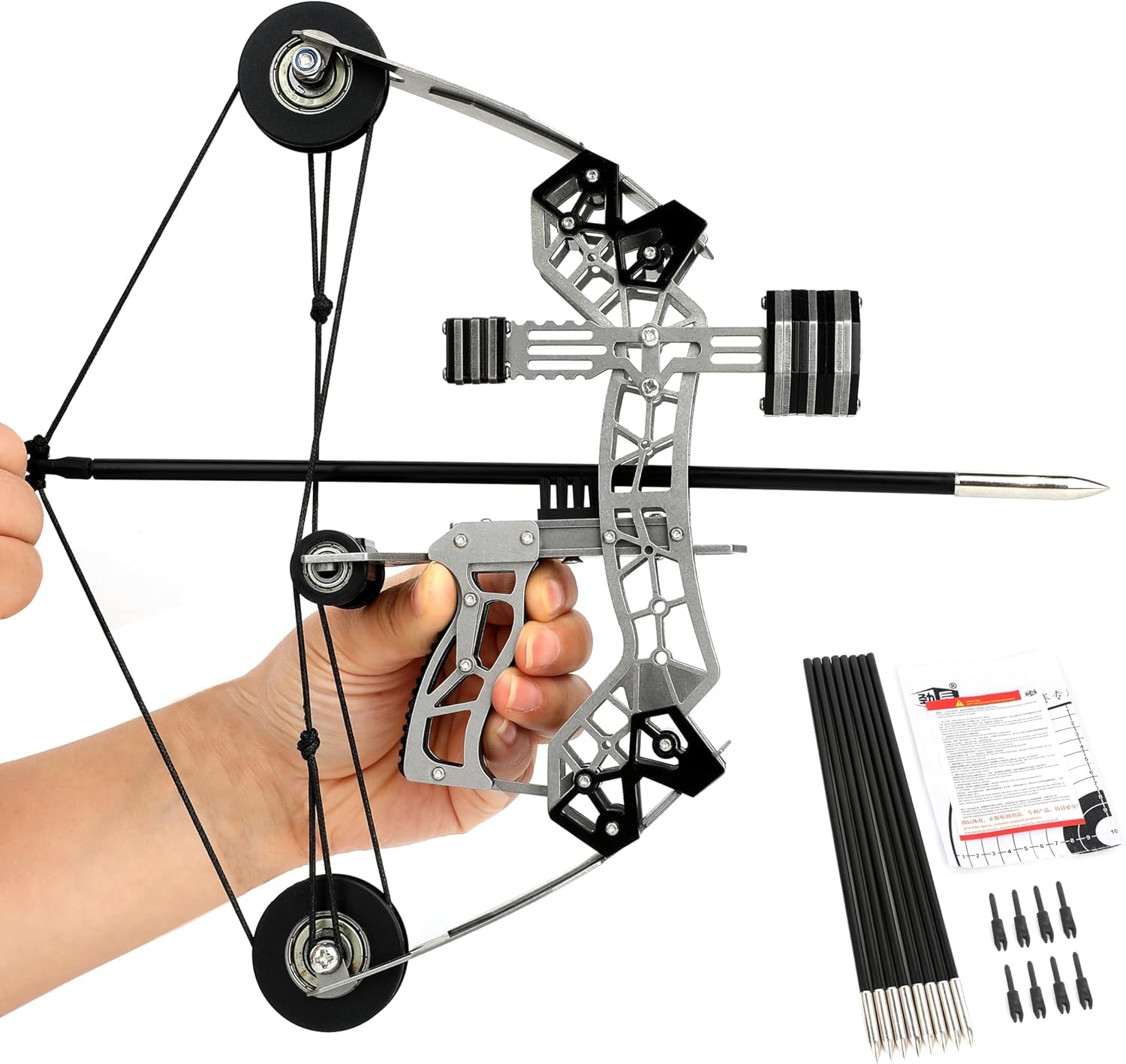 Adult Pocket Bow Mini Compound Bow and Arrows Set Small Hunting Bow with Arrow Suit for Shooting Target Practice
