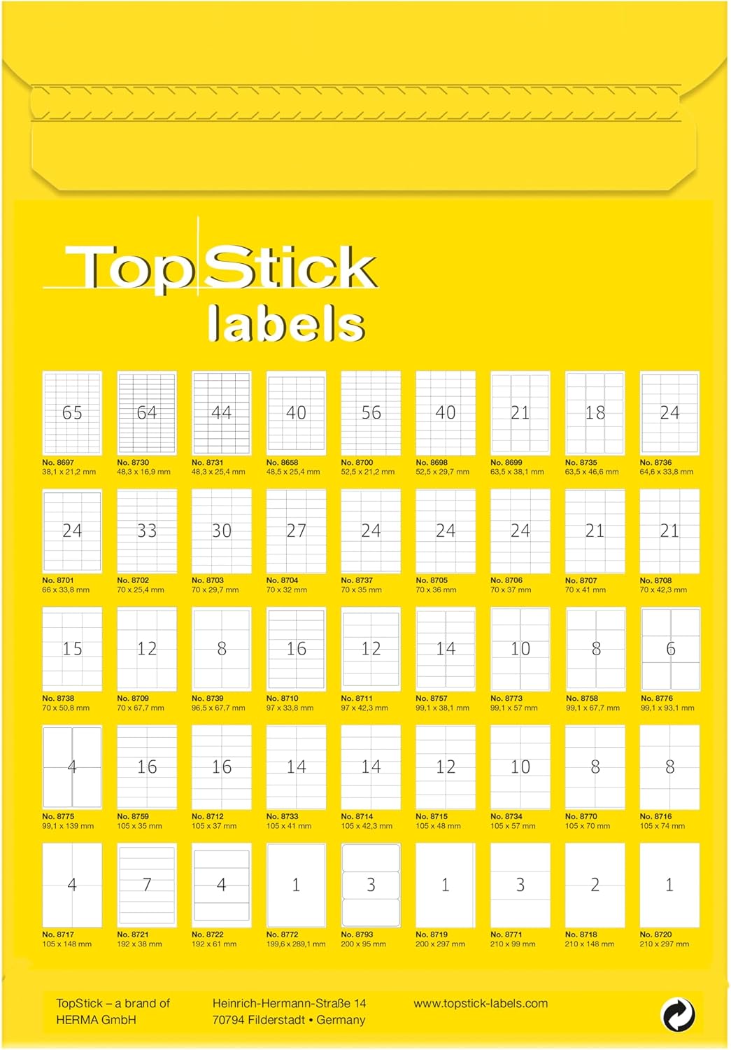 TopStick Self Adhesive Full Face CD/DVD Labels, 1000 Sheets,概念 الإقليمية Acero 117mm, 2000 Labels, White