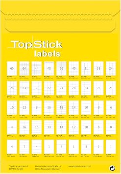 TopStick A4 Self Adhesive Address Labels, 4 Labels Per Sheet, 100 Sheets, 99.1 x 139 mm, 400 Labels, Blank Printer Labels for Laser & Inkjet, Printable Sticky Paper Labels