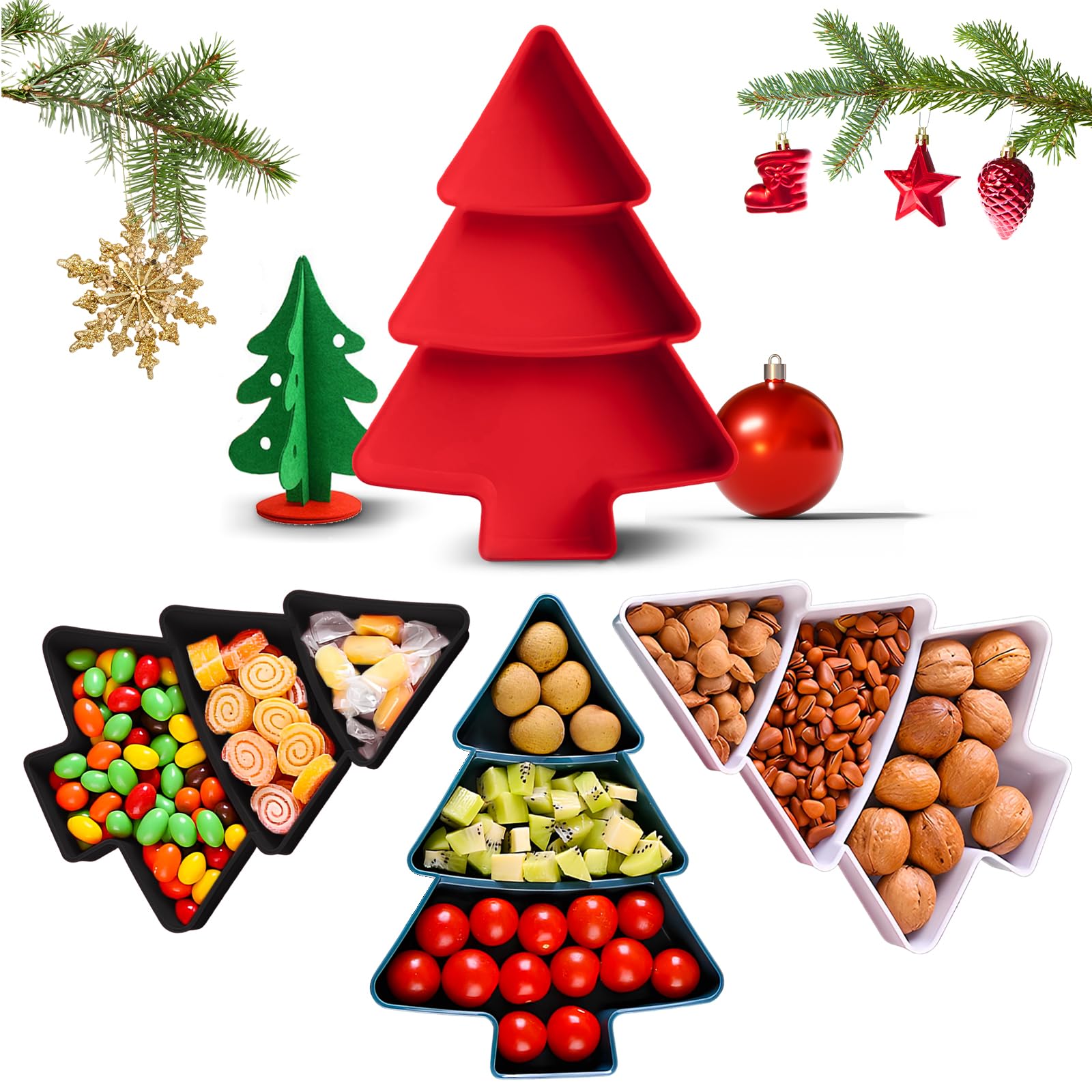 Piatto Di Natale Rettangolare In Porcellana Con Motivo Gnomo - 30x14 Cm - Piatto Da Portata Per Dessert, Insalate E Dolci