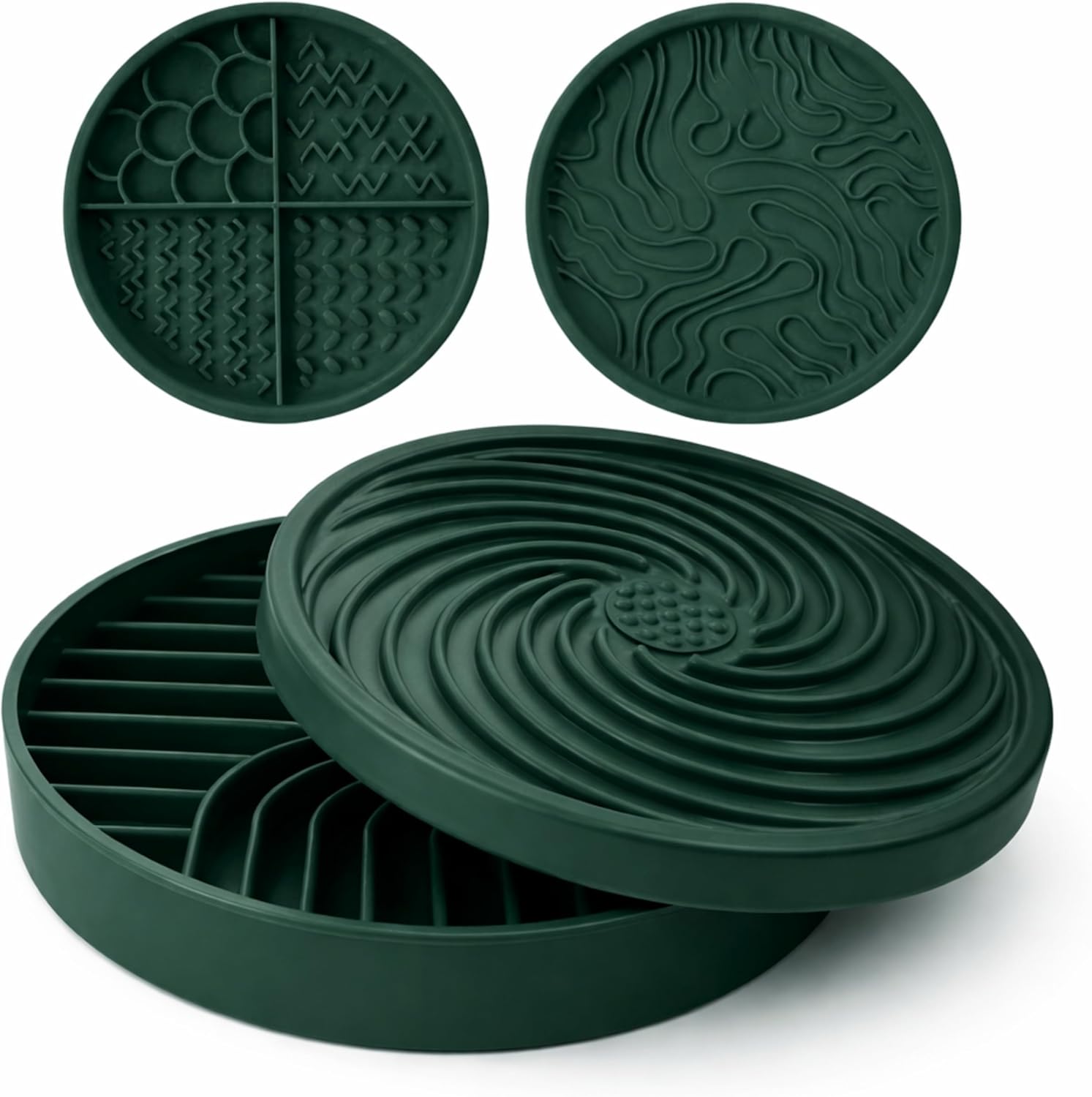 The Daily Bond 4-in-1 Dog Feeder – Slow Feeder Base with 3 Interchangeable Lick Mat Lids for Everyday Enrichment & Engagement– BPA-Free, Dishwasher-Safe Design