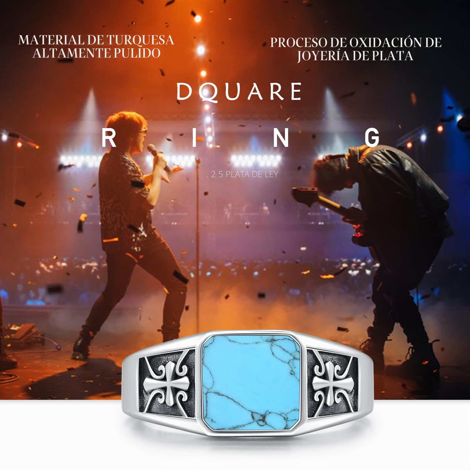 OHAYOO Anillo de sello para hombre de plata 925, anillo de esmalte negro macizo, 10 mm de ancho, joyería celta para hombre, papá, novio, marido