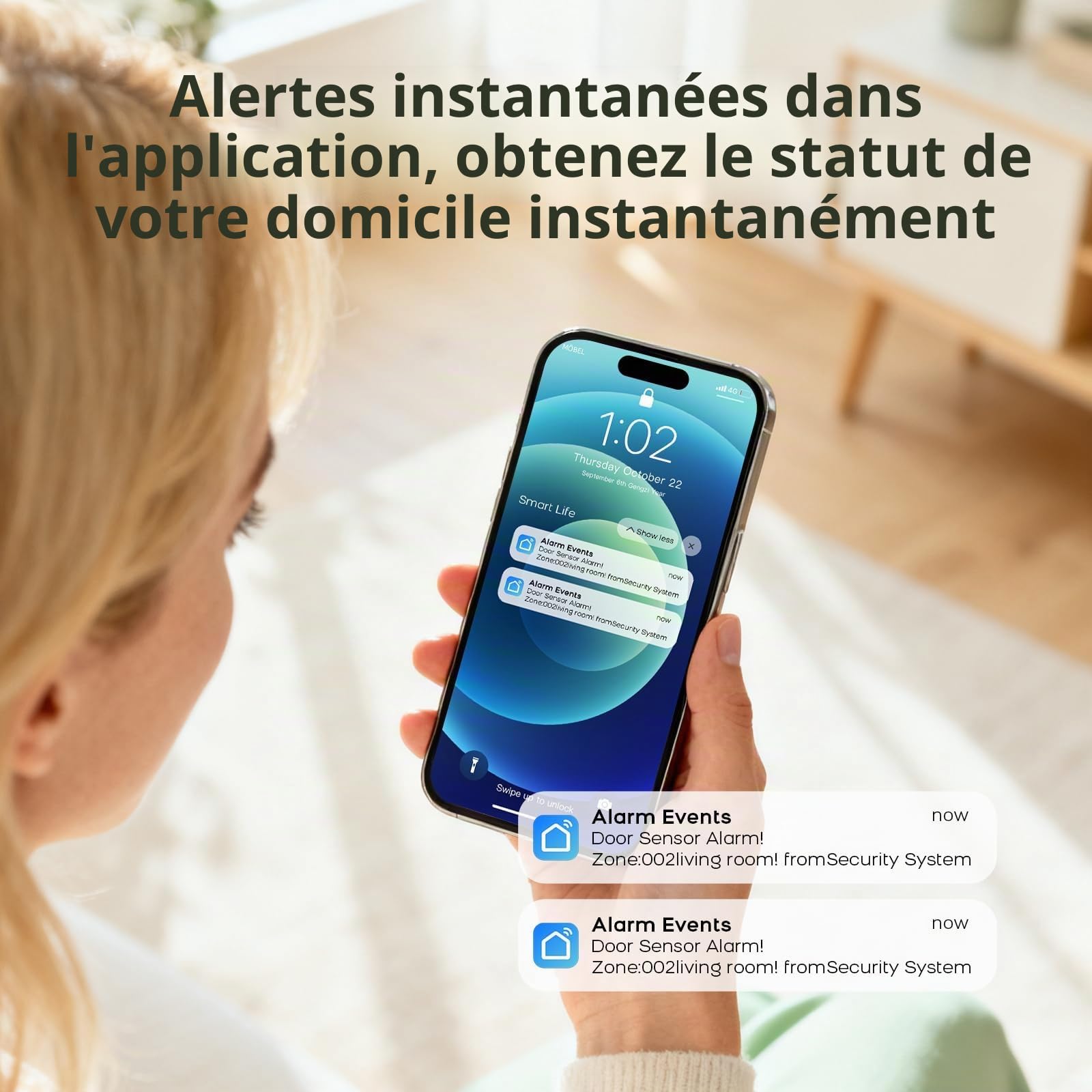 PGST Alarme Maison sans Fil,Système De Sécurité Domestique 4G/WiFi avec Capteurs De Porte/fenêtre,Détecteur de Mouvement,Alertes Instantanées Via l’Application,Compatible avec Alexa et Google