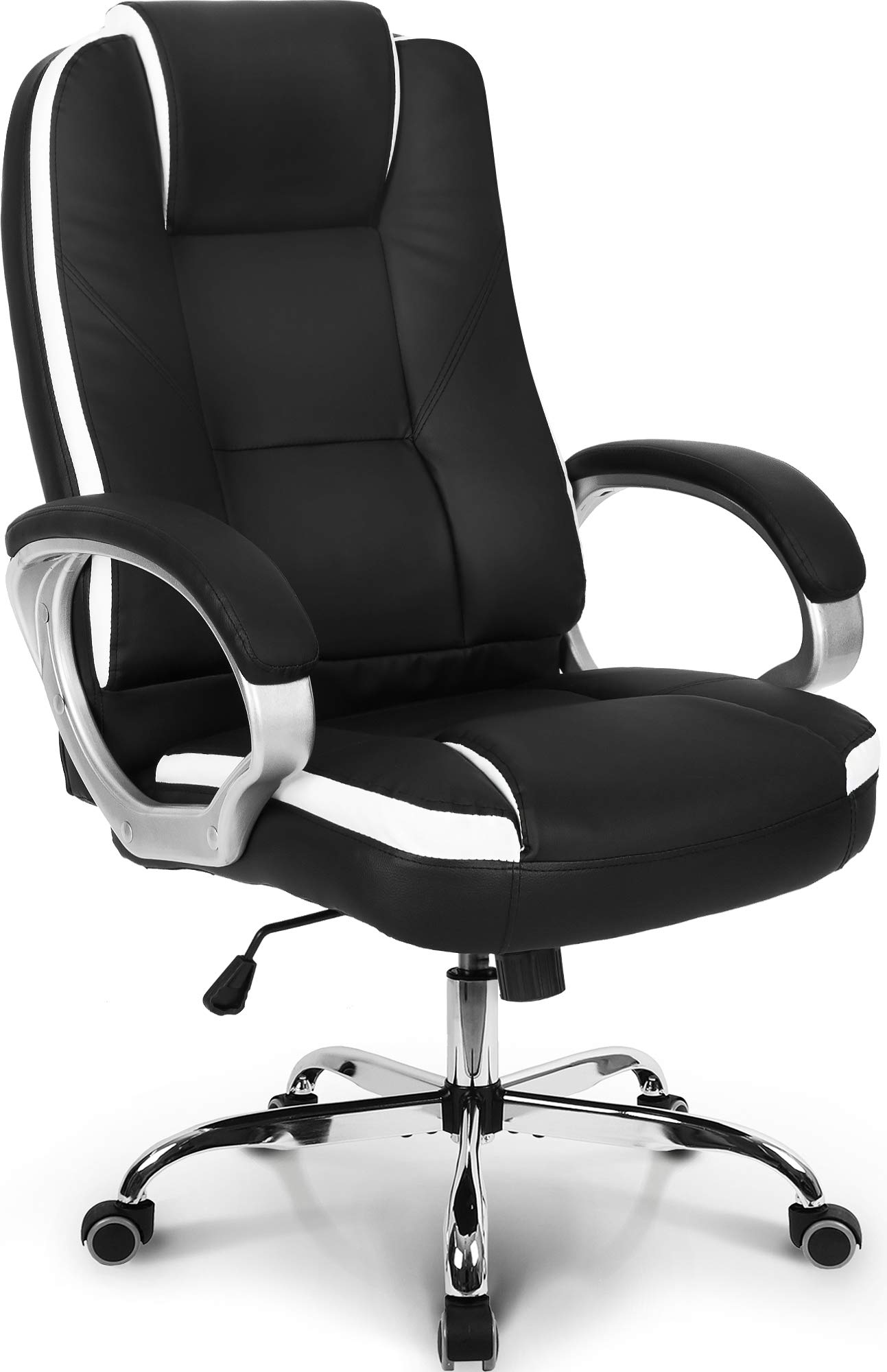 Neo Chair Office Chair Computer Desk Chair Gaming - Ergonomic High Back Cushion Lumbar Support with Wheels Comfortable Black Leather Racing Seat Adjustable Swivel Rolling Home Executive