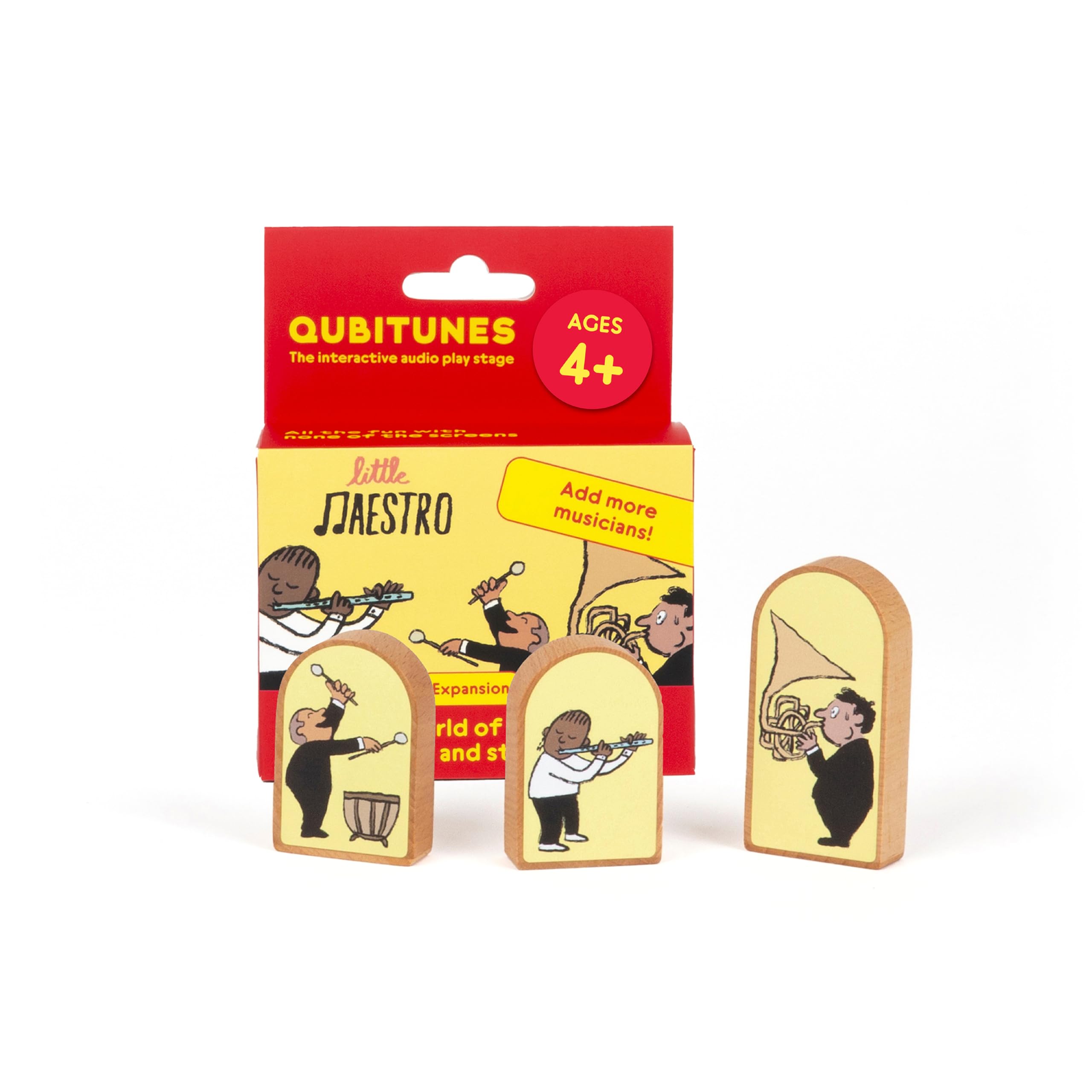 QUBITUNES Interactive Audio Play Stage Game | Little Maestro Expansion Set |Add More Instruments | Add Flute, Bass & Horn to Your Symphony | Listen, Learn and Play | Ages 4+ Boys & Girls — image 1