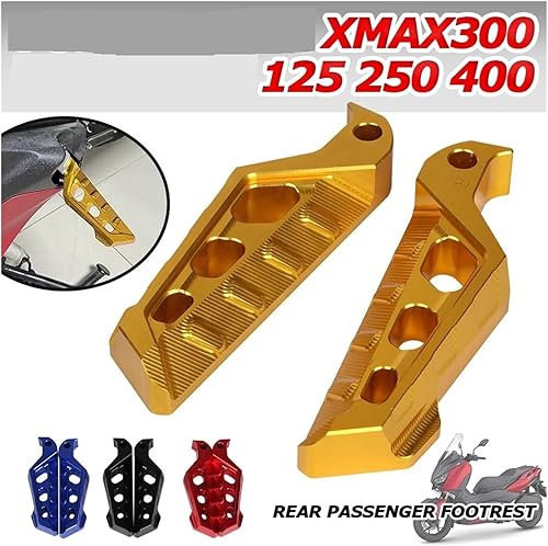 Miniatura 6 de Motorcycle Rear Passenger Footrest Foot Rest Pegs Pedals Compatible With XMAX300 XMAX250 XMAX125 XMAX 300 X-MAX 250 125 400 (Color  Blue)