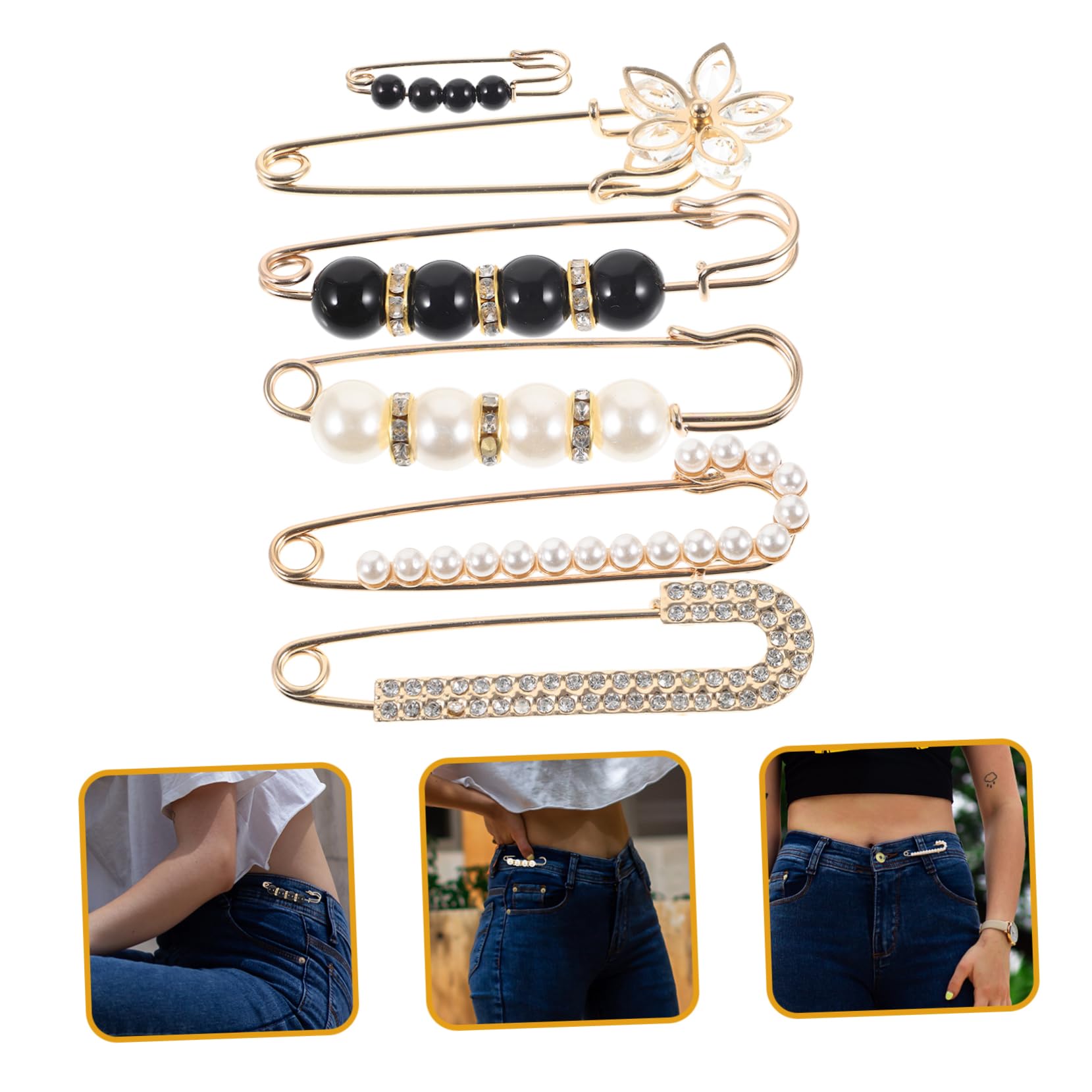 SHERCHPRY 12 piezas de cintura artefacto tensores de pantalones para cintura mujer broches para mujer vestido broche de seguridad Miss pantalones