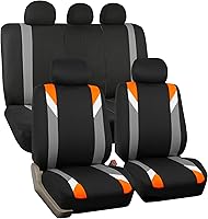 Vista 18 de FH Group - Juego de fundas de asientos frontales de tela para asientos de respaldo bajo con reposacabezas removibles, ajuste universal, compatible