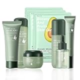 9 Pcs Avocado Skincare Set with Moisturizing Facial Cleanser,Toner,Face Serum, Face Cream, Eye Cream, Facial Lotion and 3 Hydrating Sheet Masks Skin Care Set