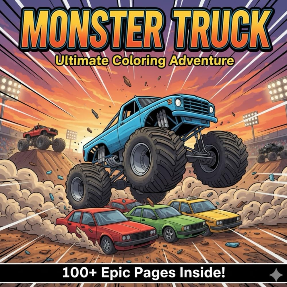 MONSTER TRUCK Ultimate Coloring Adventure: Dump Truck Books for Toddler Boys (Ultimate Rides Coloring Collection)
