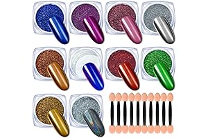 Yagoyan 10 Jars Chrome Nail Powder Kit: Prismatic Perfection for Shimmering Nails
