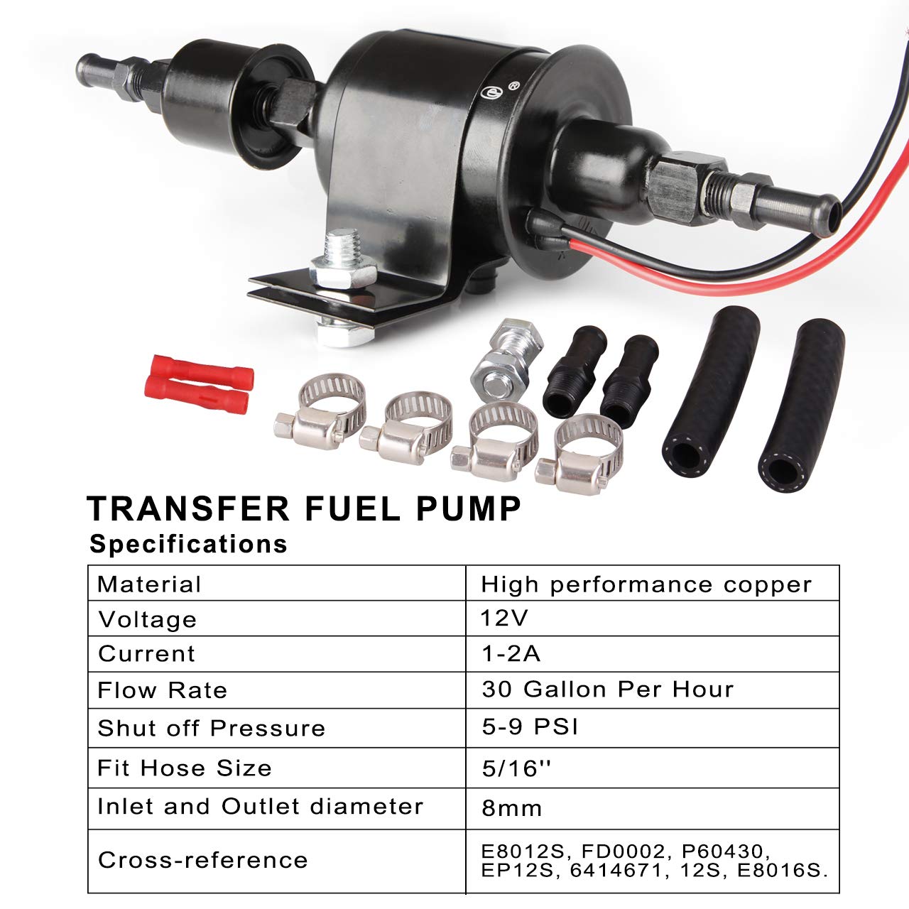 Elektryczna pompa paliwowa 12V 5/16 cala 5-9 Psi E8012S FD002 P60430 EP12S
