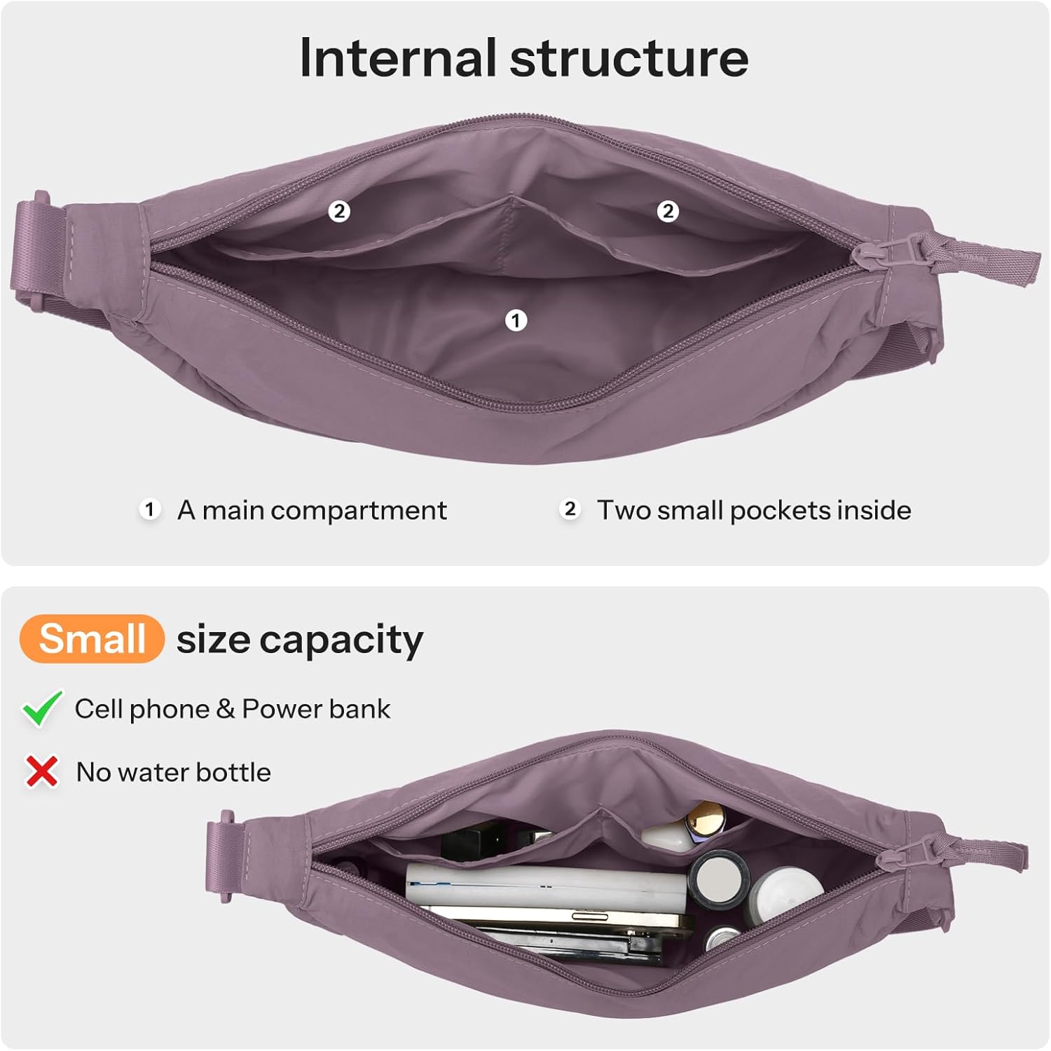 YIKOEE Crescent Bag for Women Men Small Sling Crossbody Bag with Half Moon Shape - Image 5