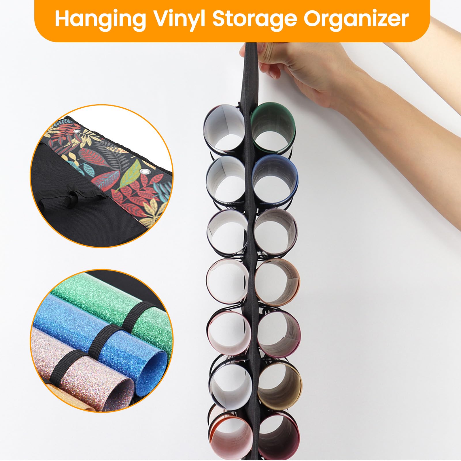 Yolispa Portarotolo in vinile organizer per rotoli fino a 48 rotoli per artigianato casa